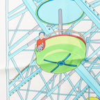 Hermès Carré 90 "GRANDE ROUE" Silk handkerchief in White x Blue