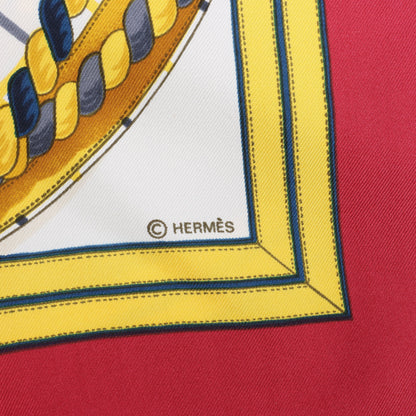 Hermès Carré 90 "GRANDE TENUE" Silk handkerchief in Burgundy