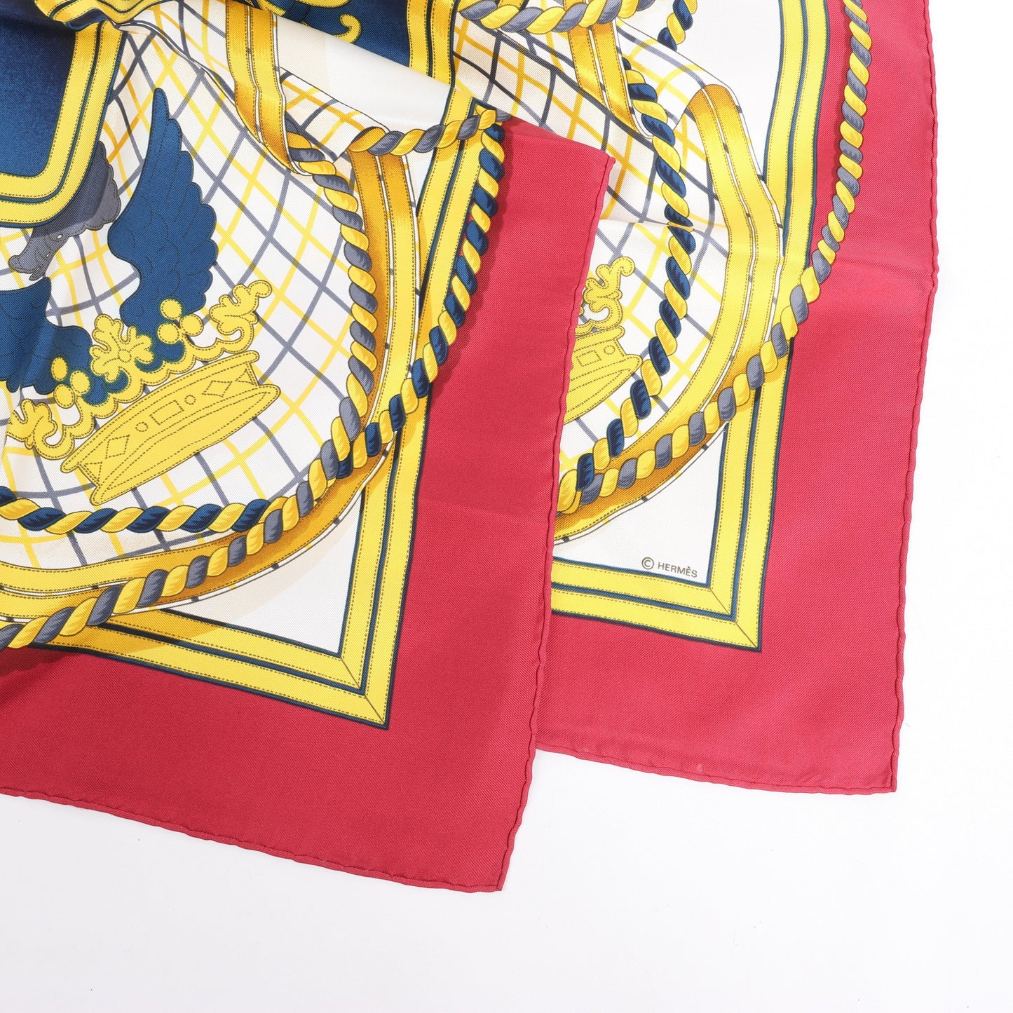 Hermès Carré 90 "GRANDE TENUE" Silk handkerchief in Burgundy