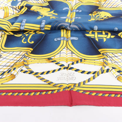 Hermès Carré 90 "GRANDE TENUE" Silk handkerchief in Burgundy