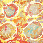 Hermès Carré 90 "GRANDS FONDS" Silk handkerchief in Yellow