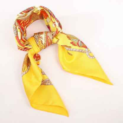 Hermès Carré 90 "GRANDS FONDS" Silk handkerchief in Yellow
