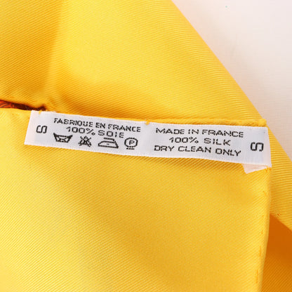 Hermès Carré 90 "GRANDS FONDS" Silk handkerchief in Yellow