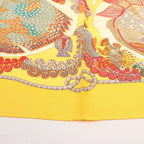 Hermès Carré 90 "GRANDS FONDS" Silk handkerchief in Yellow