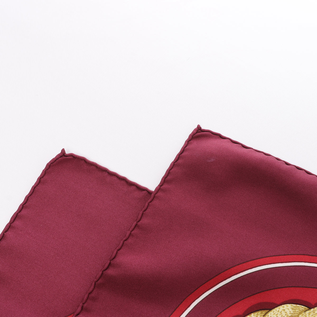 Hermès Carré 90 "Gaucho par Hermes Paris" Silk handkerchief in Burgundy