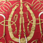 Hermès Carré 90 "Gaucho par Hermes Paris" Silk handkerchief in Burgundy