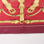 Hermès Carré 90 "Gaucho par Hermes Paris" Silk handkerchief in Burgundy