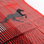 Hermès Carré 90 "H AU GALOP" Silk handkerchief in Red x Black