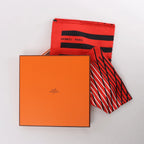 Hermès Carré 90 "H AU GALOP" Silk handkerchief in Red x Black