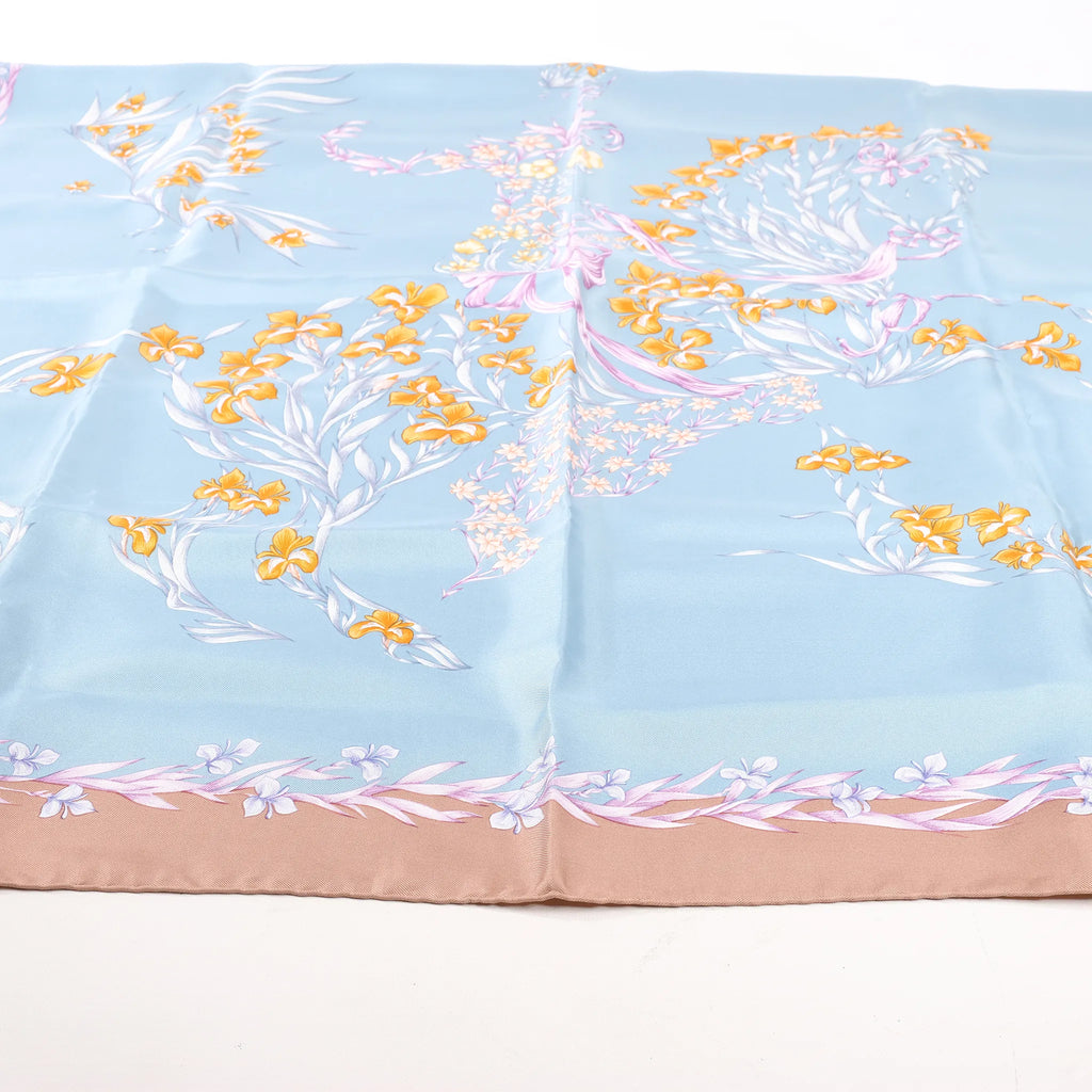 Hermès Carré 90 "H.d'Origny" Silk handkerchief in Blue
