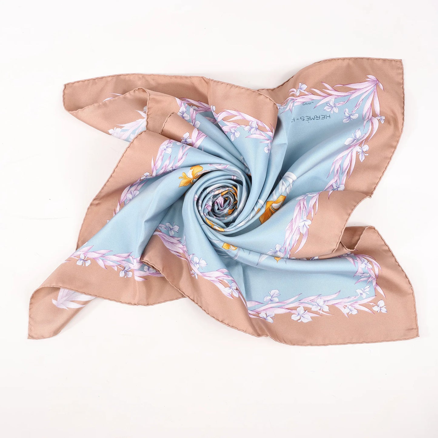 Hermès Carré 90 "H.d'Origny" Silk handkerchief in Blue