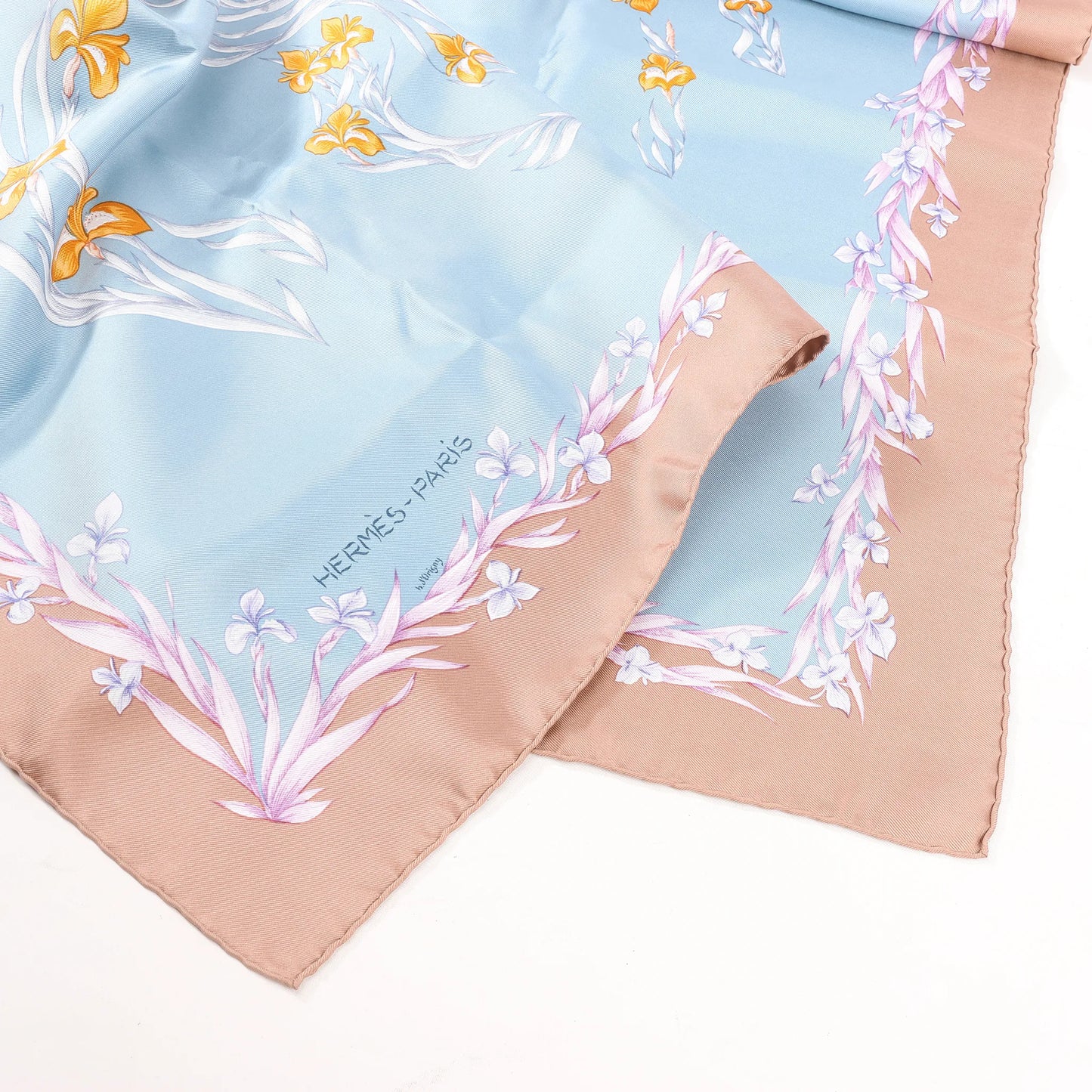 Hermès Carré 90 "H.d'Origny" Silk handkerchief in Blue