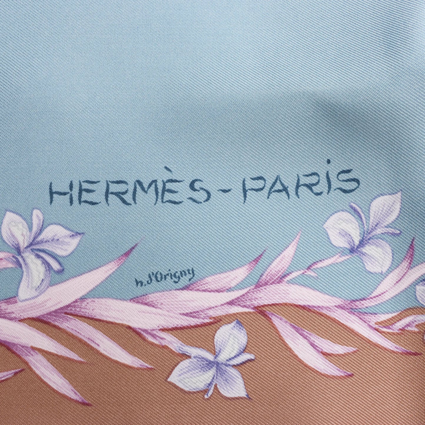 Hermès Carré 90 "H.d'Origny" Silk handkerchief in Blue