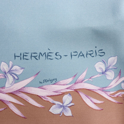 Hermès Carré 90 "H.d'Origny" Silk handkerchief in Blue