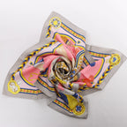 Hermès Carré 90 "HARNAIS DE COEUR" Silk handkerchief in Pink