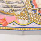 Hermès Carré 90 "HARNAIS DE COEUR" Silk handkerchief in Pink