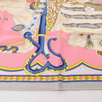 Hermès Carré 90 "HARNAIS DE COEUR" Silk handkerchief in Pink