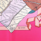 Hermès Carré 90 "HELLO DOLLY" Silk handkerchief in Pink