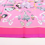 Hermès Carré 90 "HELLO DOLLY" Silk handkerchief in Pink