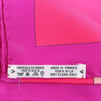 Hermès Carré 90 "HELLO DOLLY" Silk handkerchief in Pink