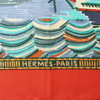 Hermès Carré 90 "HENRY F SMITH SAILOR" Silk handkerchief in Orange x Blue
