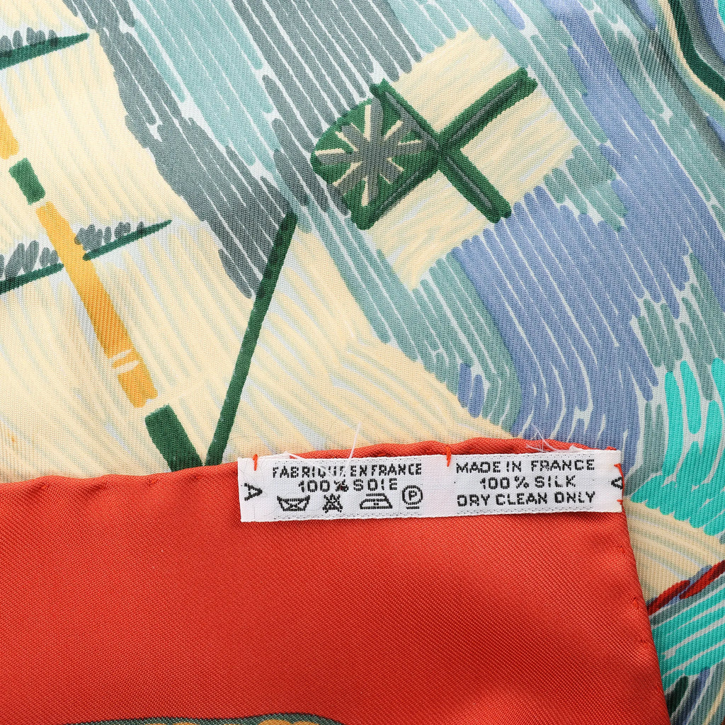 Hermès Carré 90 "HENRY F SMITH SAILOR" Silk handkerchief in Orange x Blue