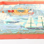 Hermès Carré 90 "HENRY F SMITH SAILOR" Silk handkerchief in Orange x Blue