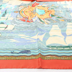 Hermès Carré 90 "HENRY F SMITH SAILOR" Silk handkerchief in Orange x Blue