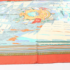 Hermès Carré 90 "HENRY F SMITH SAILOR" Silk handkerchief in Orange x Blue
