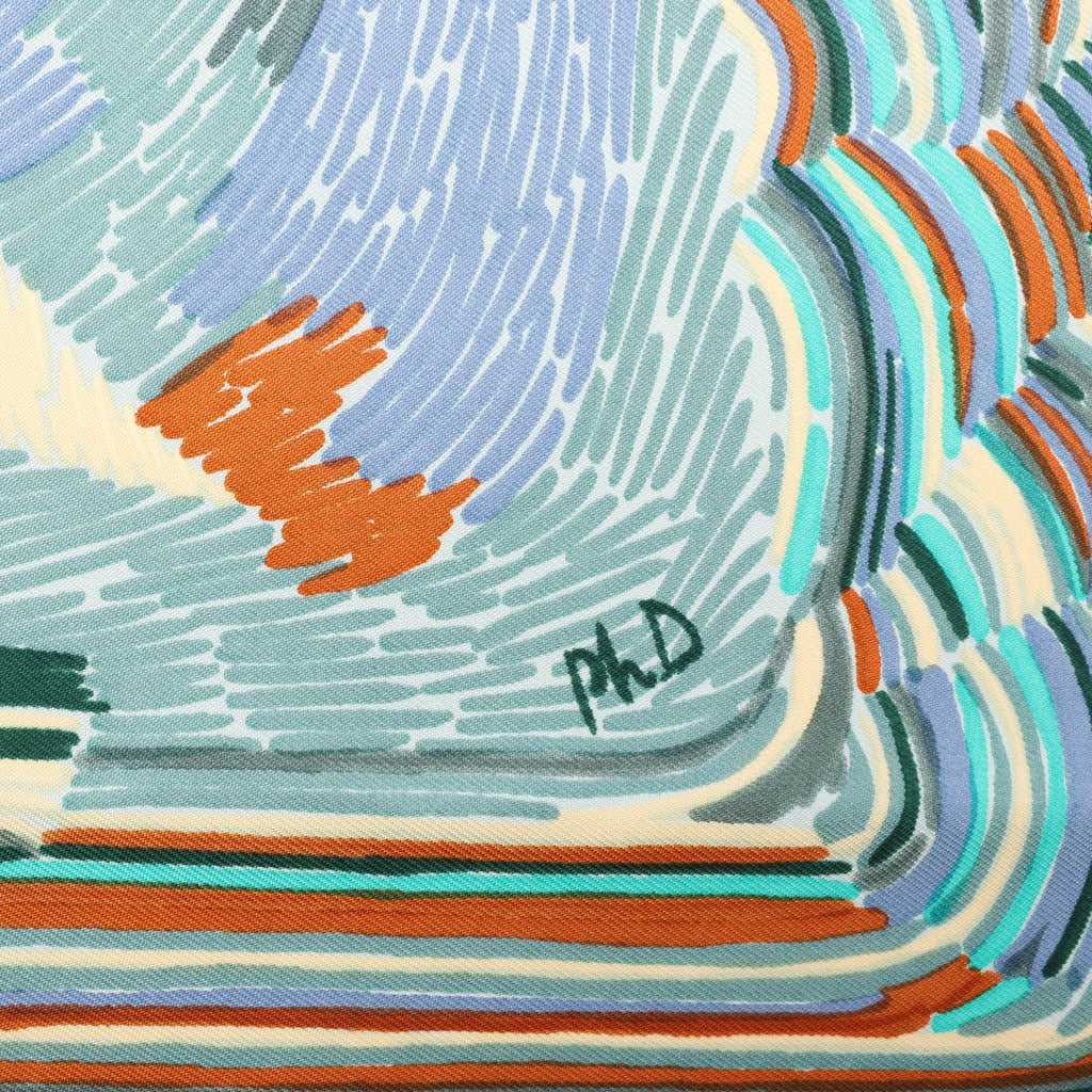 Hermès Carré 90 "HENRY F SMITH SAILOR" Silk handkerchief in Orange x Blue