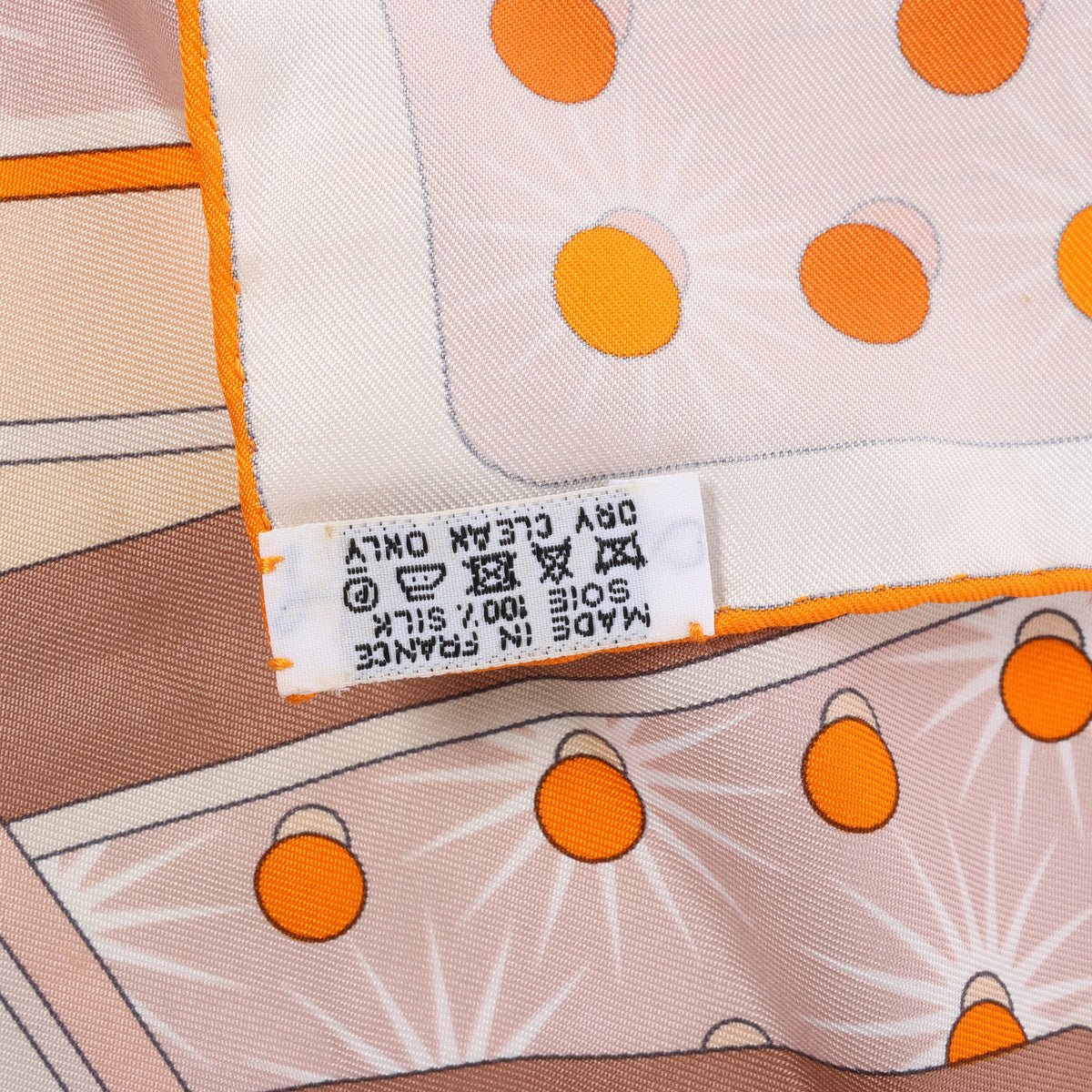 Hermès Carré 90 "HERMES ELECTRIQUE" Silk handkerchief in Beige