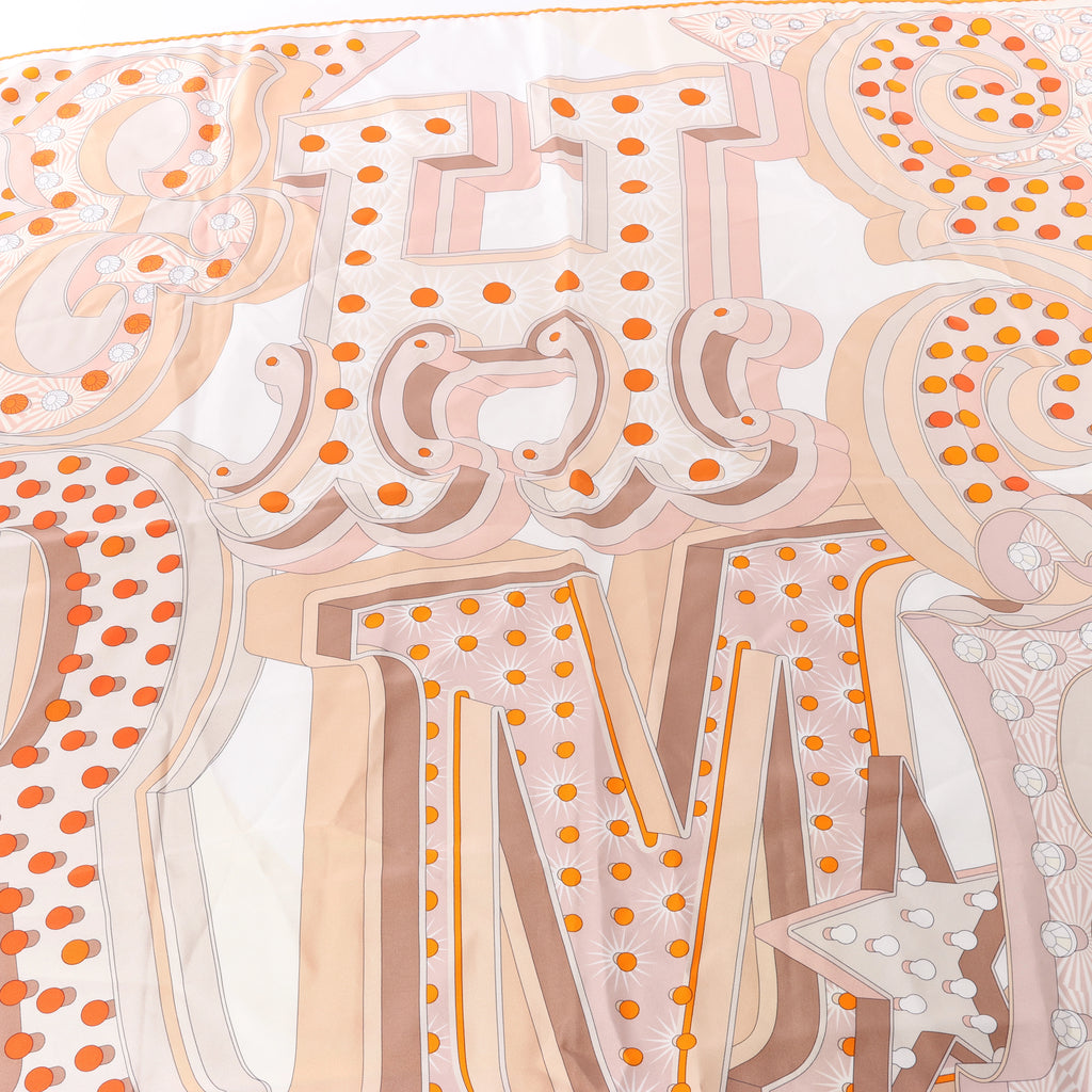 Hermès Carré 90 "HERMES ELECTRIQUE" Silk handkerchief in Beige