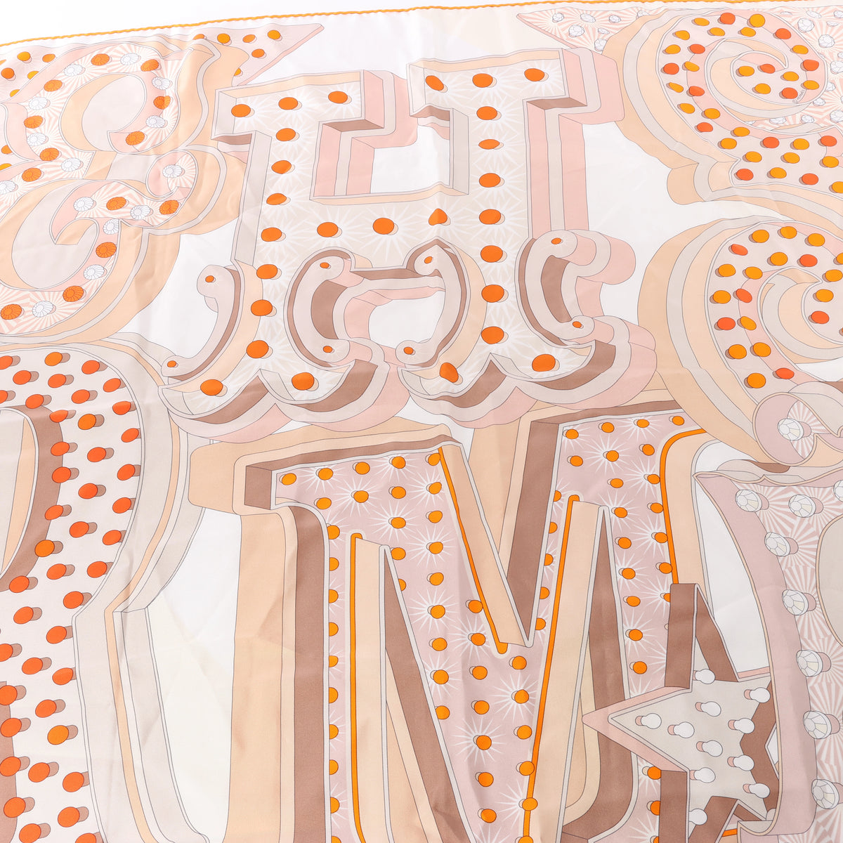 Hermès Carré 90 "HERMES ELECTRIQUE" Silk handkerchief in Beige