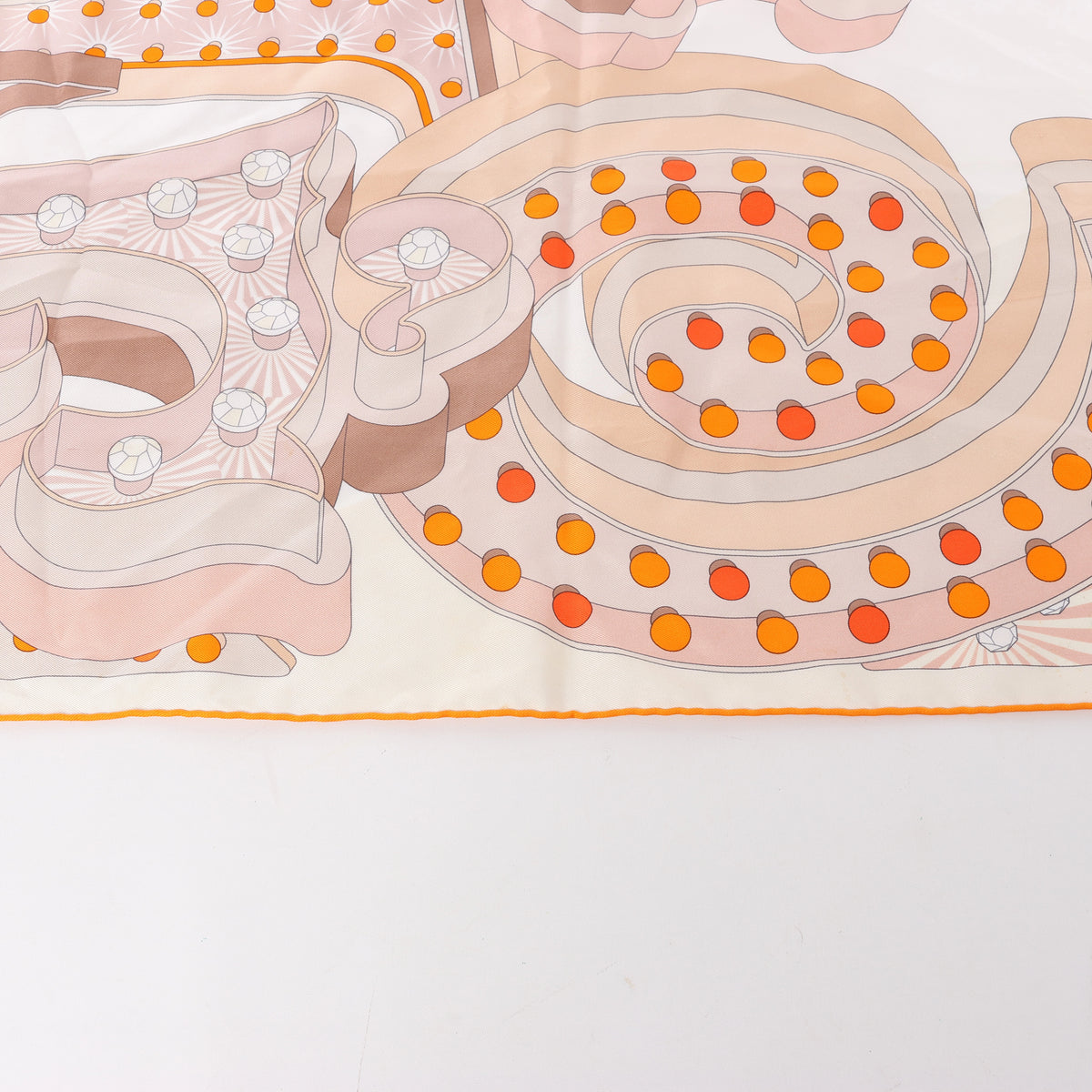 Hermès Carré 90 "HERMES ELECTRIQUE" Silk handkerchief in Beige