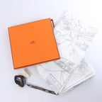 Hermès Carré 90 "HERMES FRAGSHIP" Silk handkerchief in White