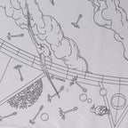 Hermès Carré 90 "HERMES FRAGSHIP" Silk handkerchief in White