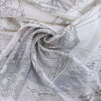 Hermès Carré 90 "HERMES FRAGSHIP" Silk handkerchief in White
