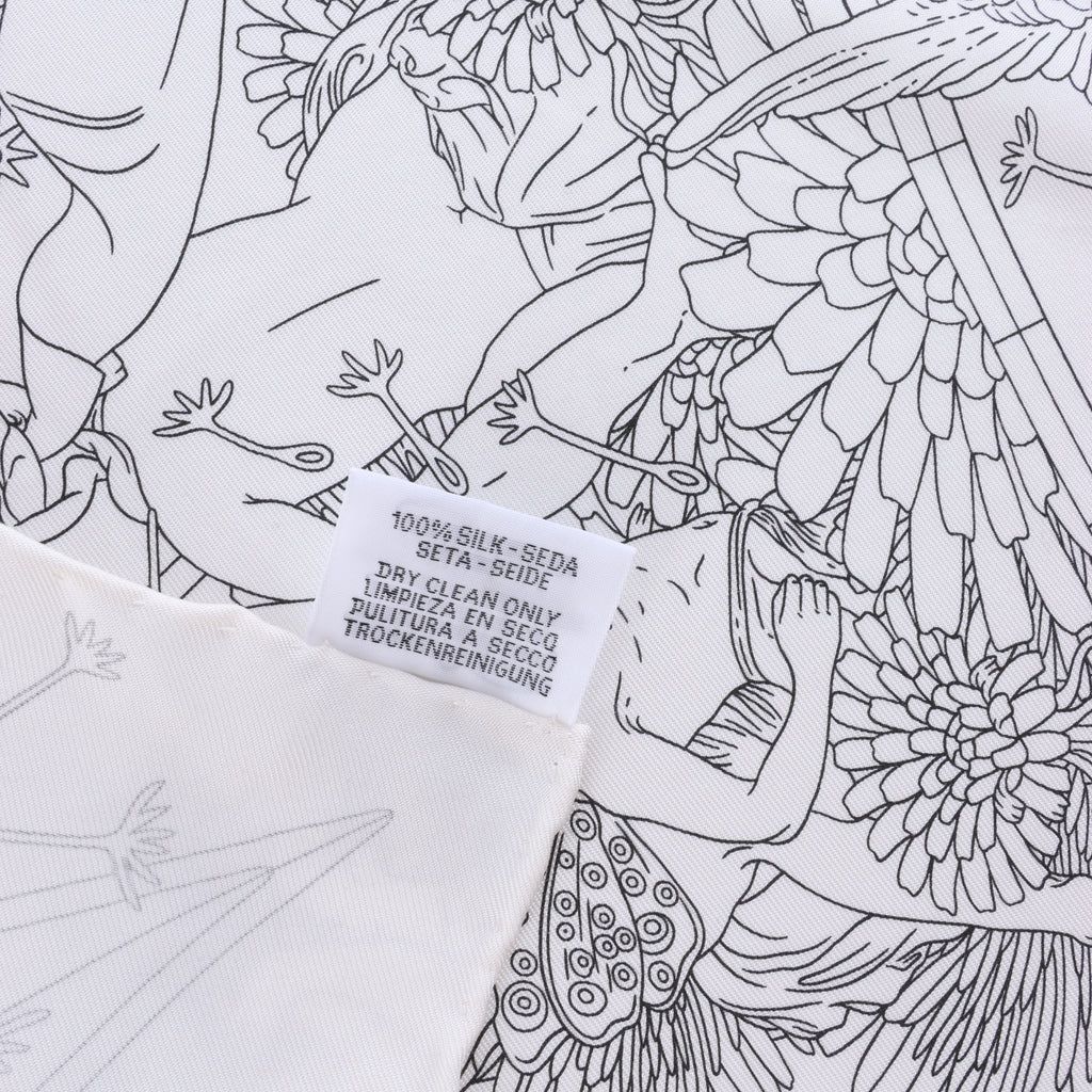 Hermès Carré 90 "HERMES FRAGSHIP" Silk handkerchief in White