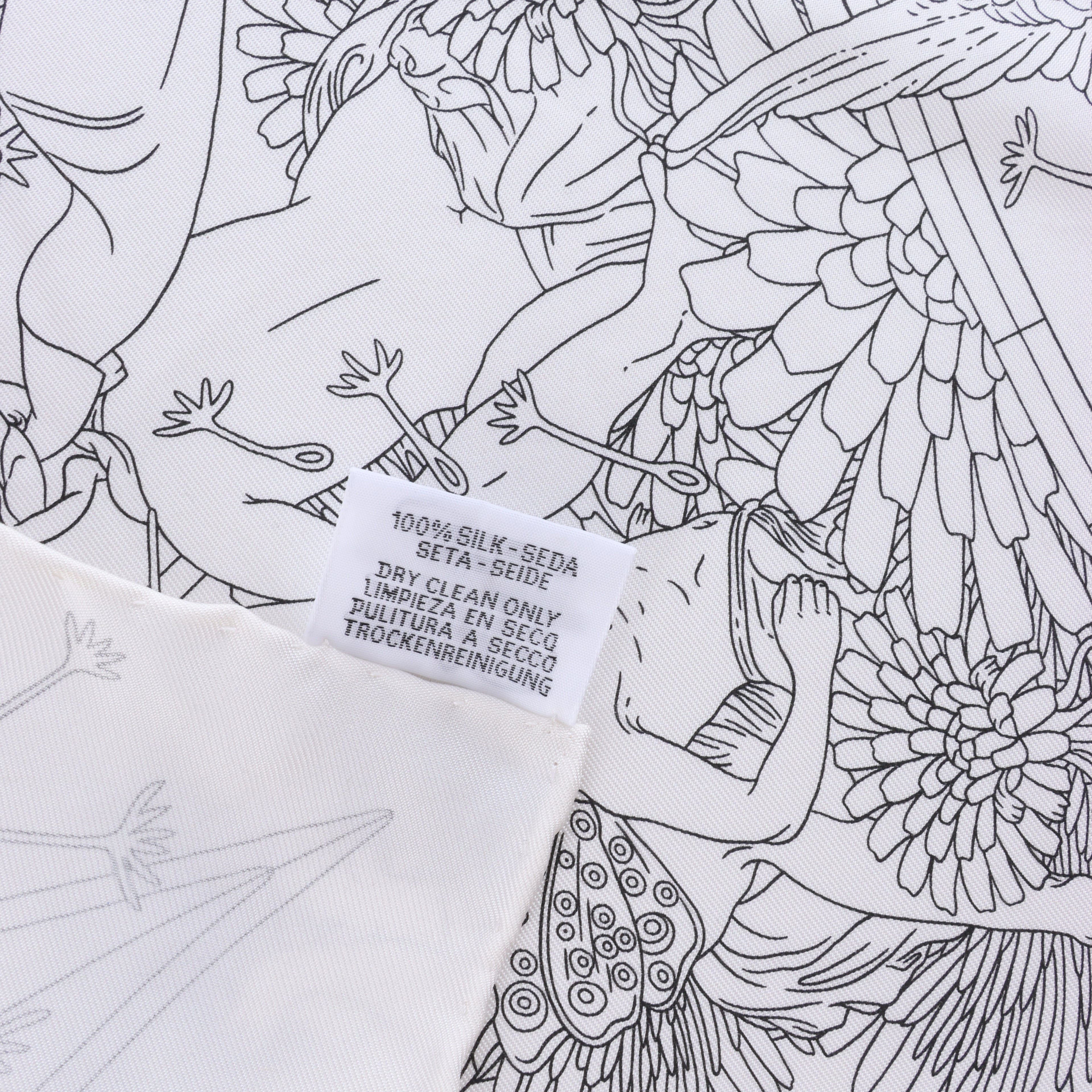 Hermès Carré 90 "HERMES FRAGSHIP" Silk handkerchief in White