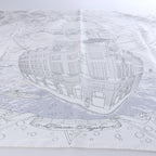 Hermès Carré 90 "HERMES FRAGSHIP" Silk handkerchief in White