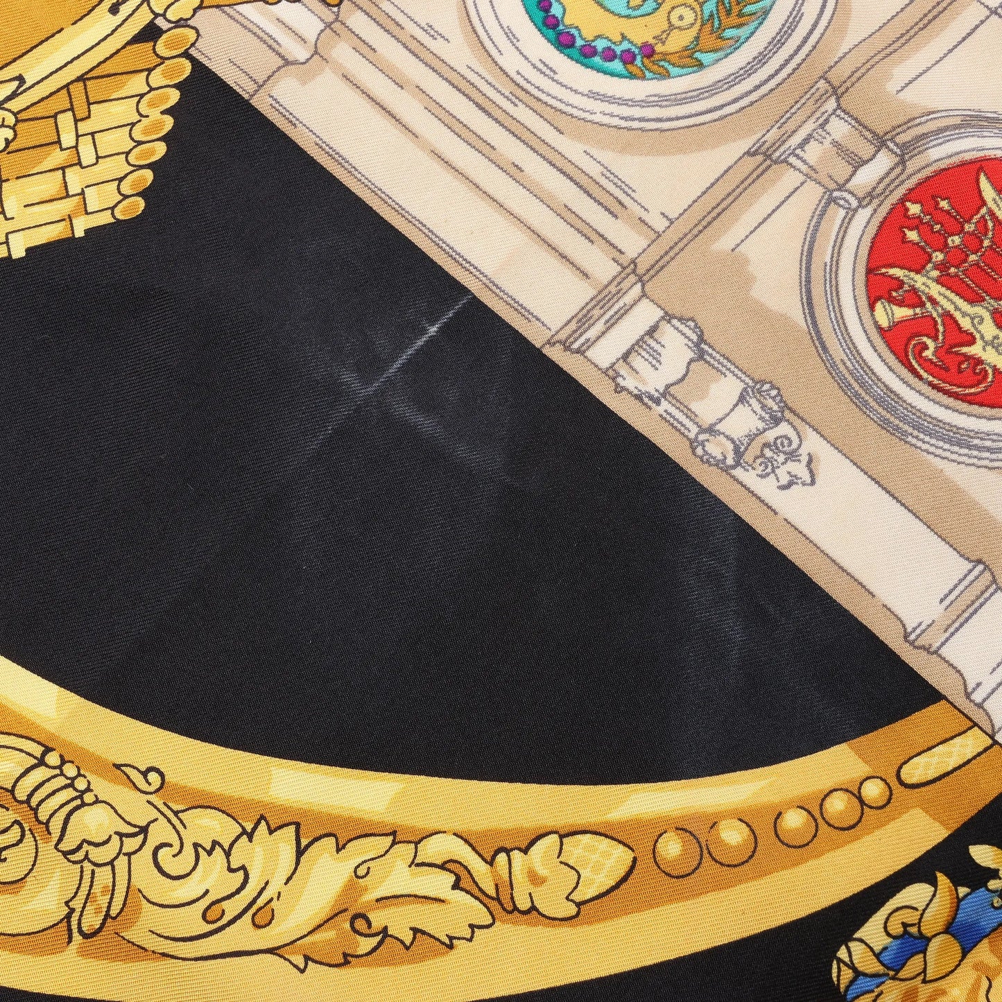 Hermès Carré 90 "HOMMAGE A CHARLES GARNIER" Silk handkerchief in Black