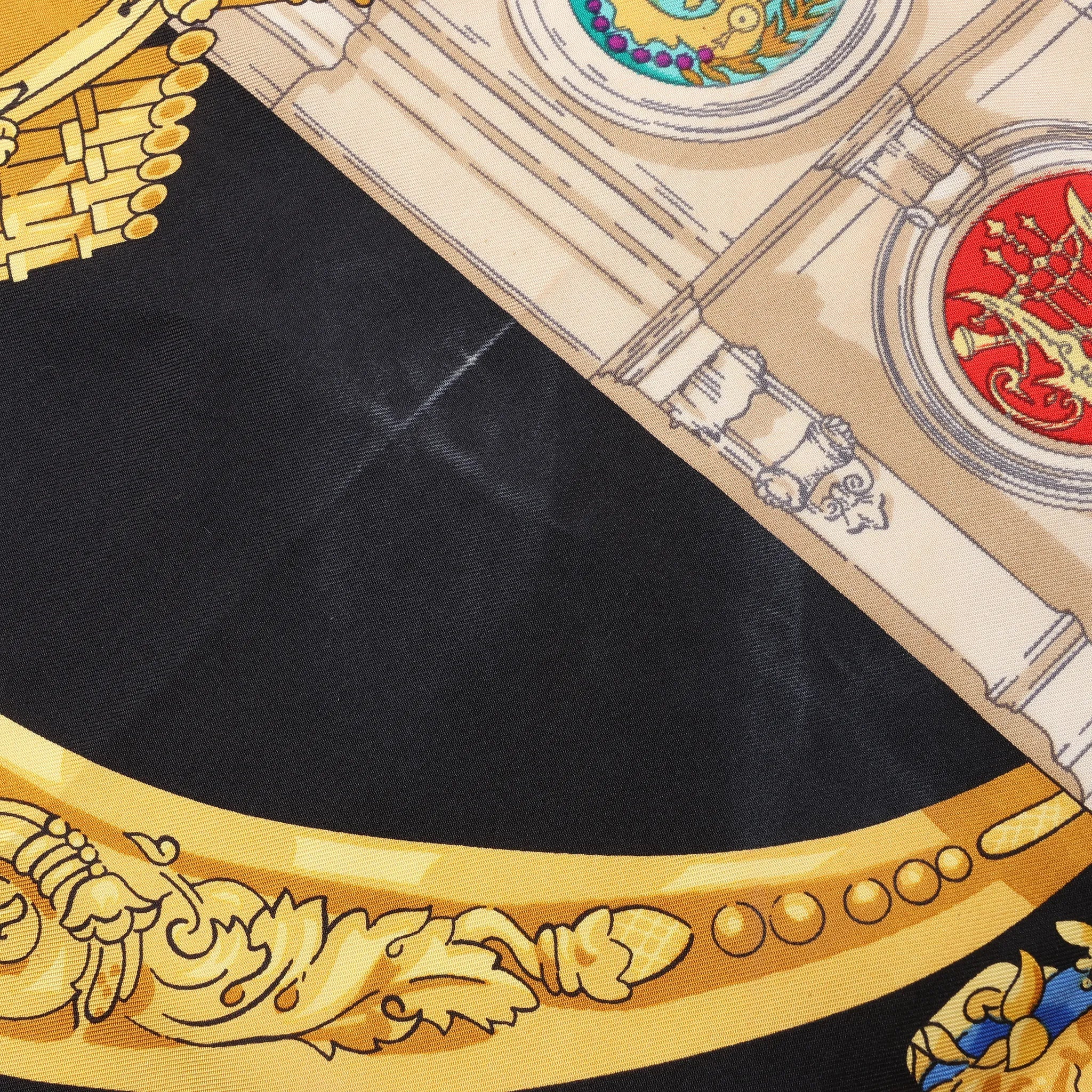 Hermès Carré 90 "HOMMAGE A CHARLES GARNIER" Silk handkerchief in Black
