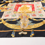 Hermès Carré 90 "HOMMAGE A CHARLES GARNIER" Silk handkerchief in Black