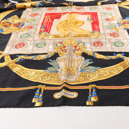 Hermès Carré 90 "HOMMAGE A CHARLES GARNIER" Silk handkerchief in Black