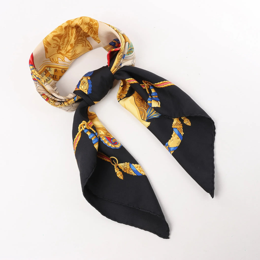 Hermès Carré 90 "HOMMAGE A CHARLES GARNIER" Silk handkerchief in Black