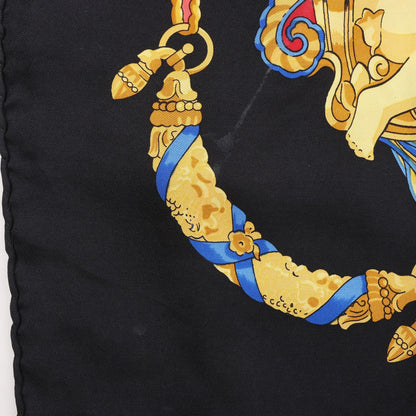 Hermès Carré 90 "HOMMAGE A CHARLES GARNIER" Silk handkerchief in Black