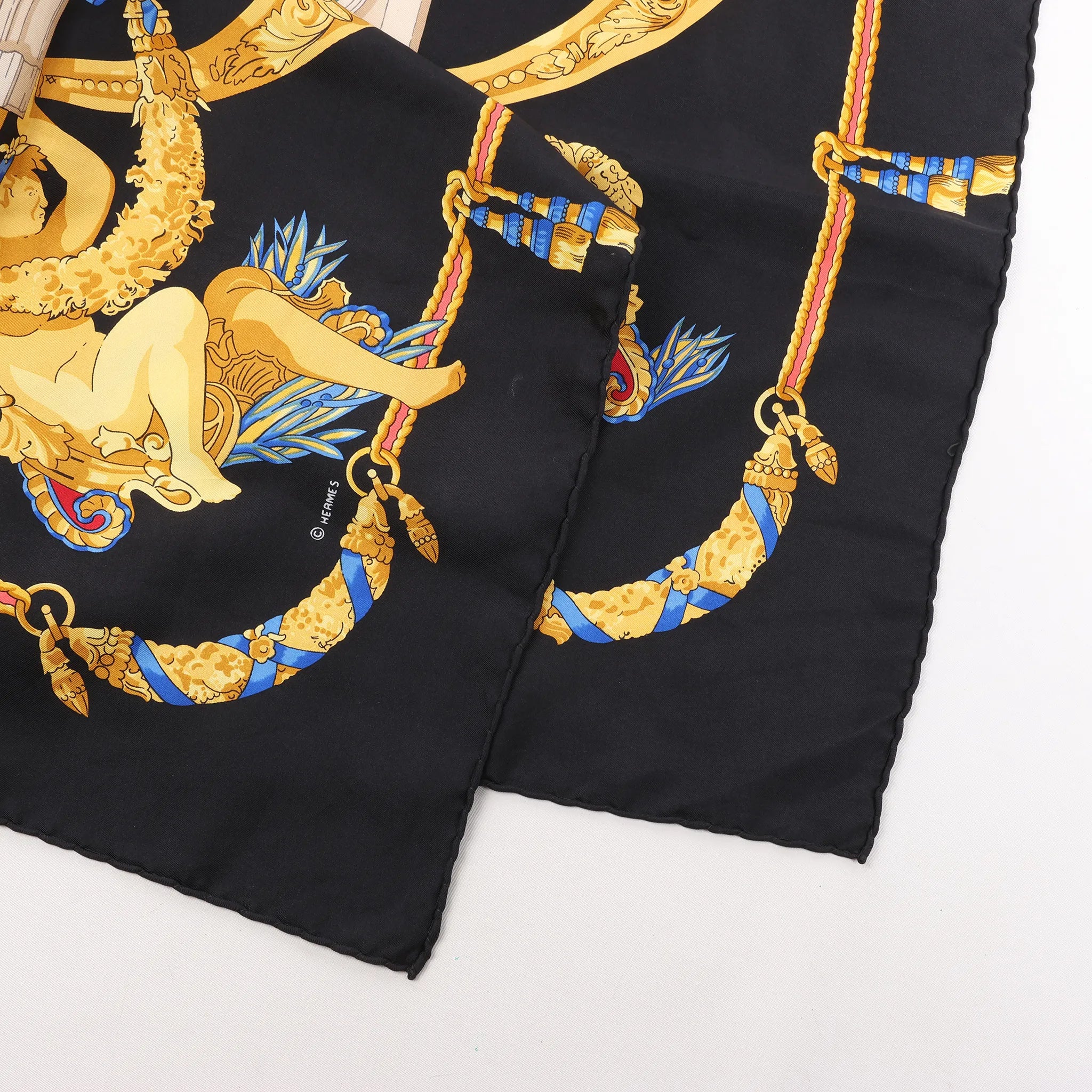 Hermès Carré 90 "HOMMAGE A CHARLES GARNIER" Silk handkerchief in Black