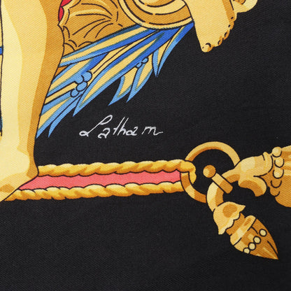 Hermès Carré 90 "HOMMAGE A CHARLES GARNIER" Silk handkerchief in Black