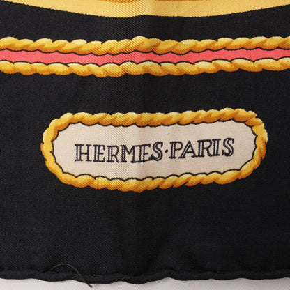 Hermès Carré 90 "HOMMAGE A CHARLES GARNIER" Silk handkerchief in Black