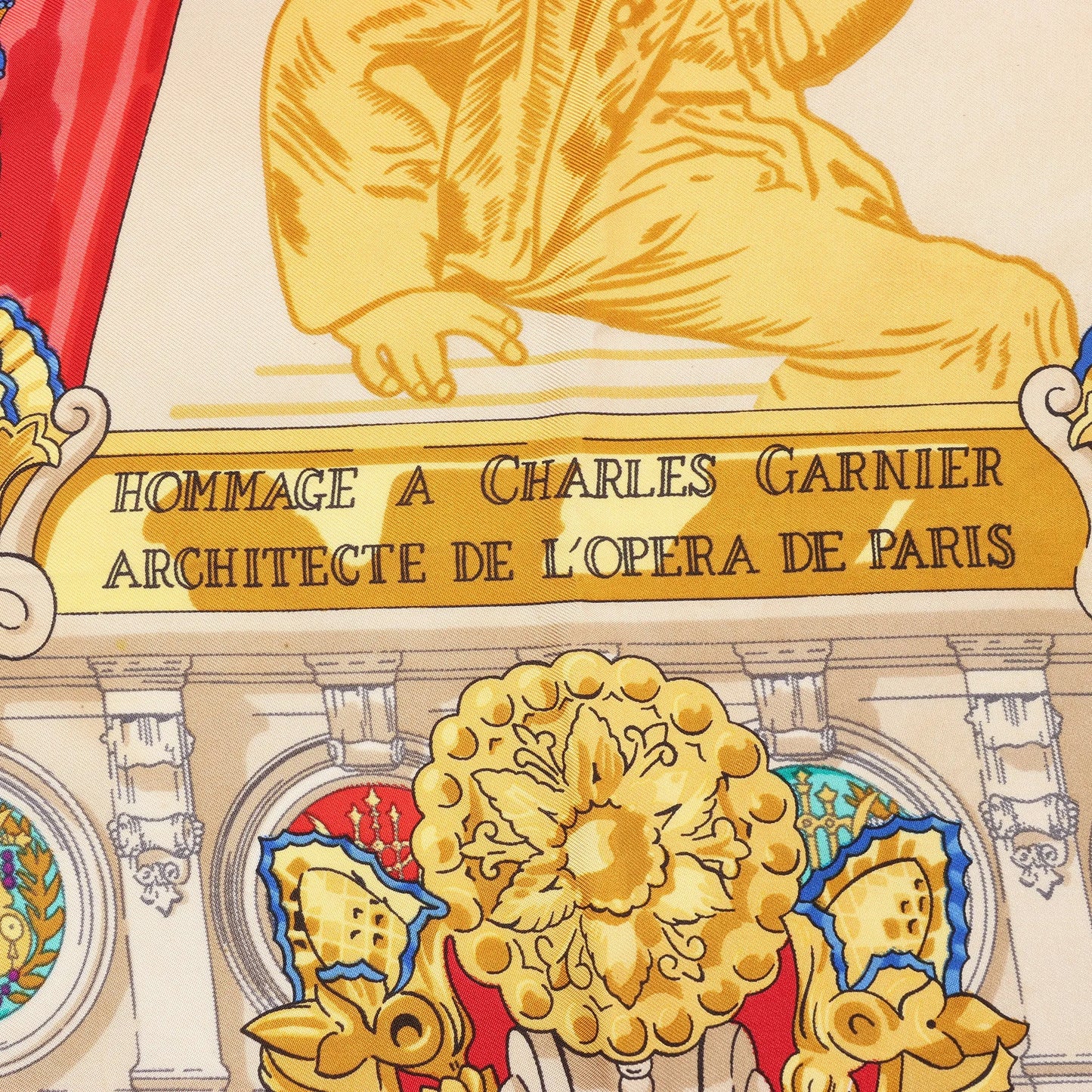 Hermès Carré 90 "HOMMAGE A CHARLES GARNIER" Silk handkerchief in Black